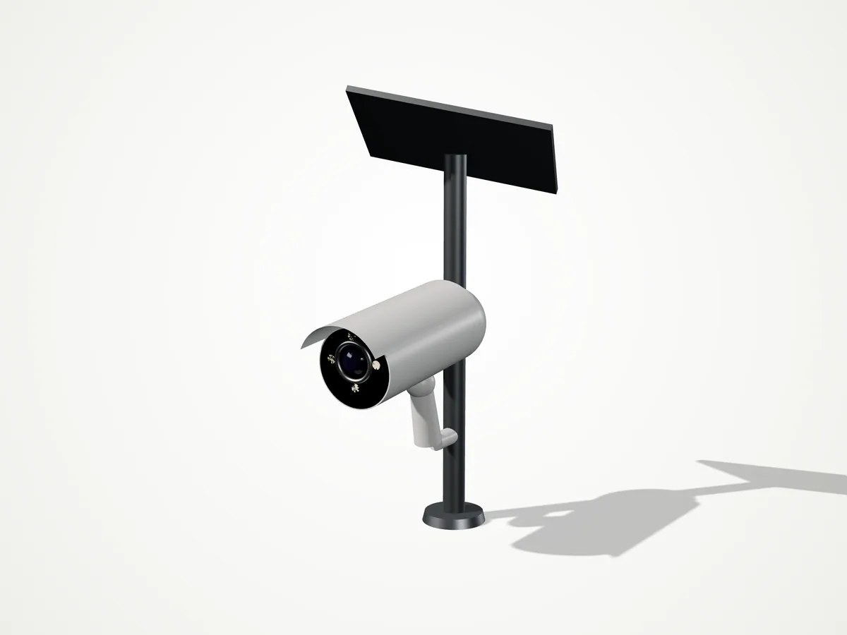 NS-2M-S4G 2 MP SunLink solar 4G camera kit, three-quarter view from the right