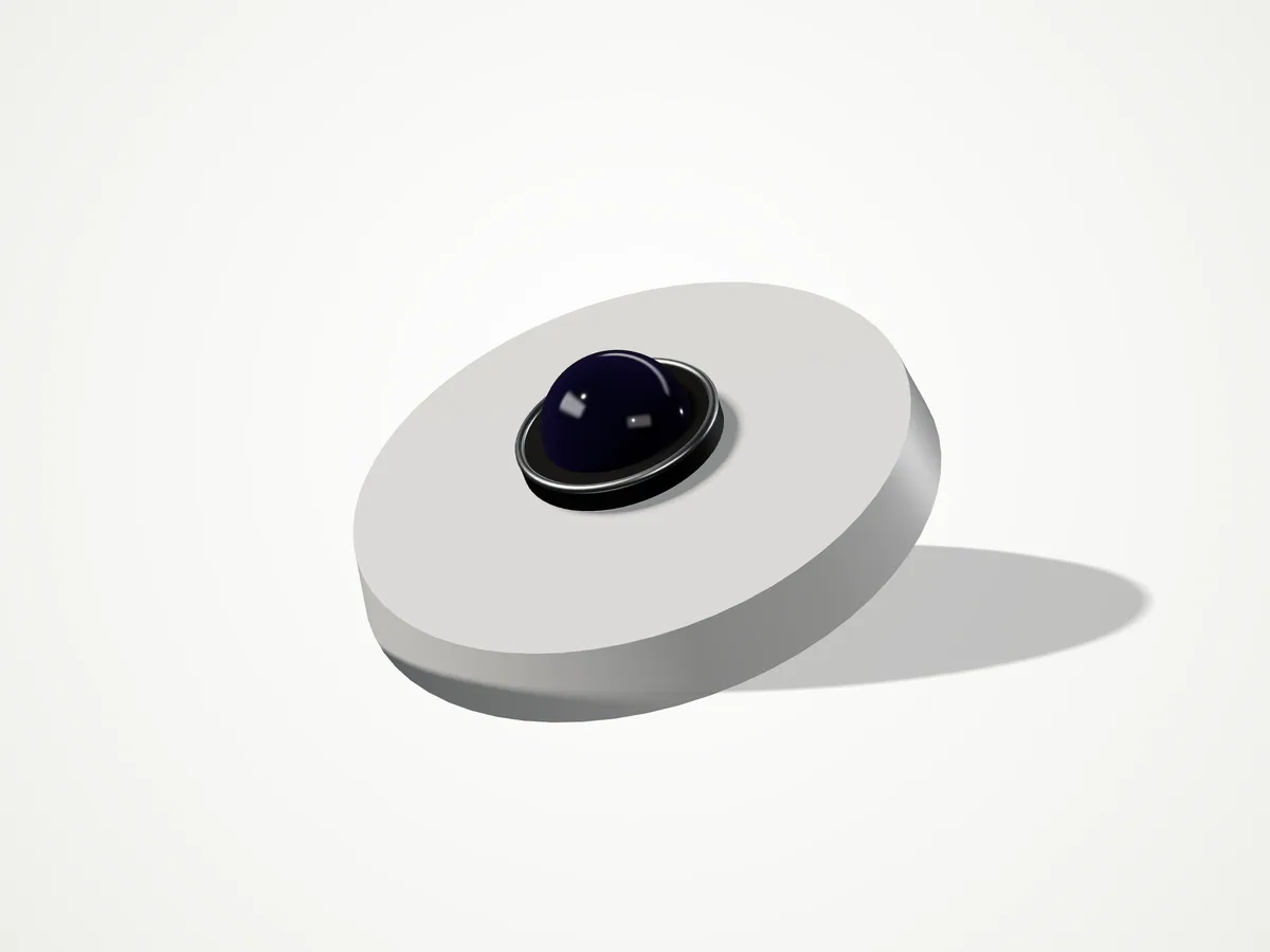 NF-12M-F16 12 MP 360° fisheye camera, three-quarter view from the right