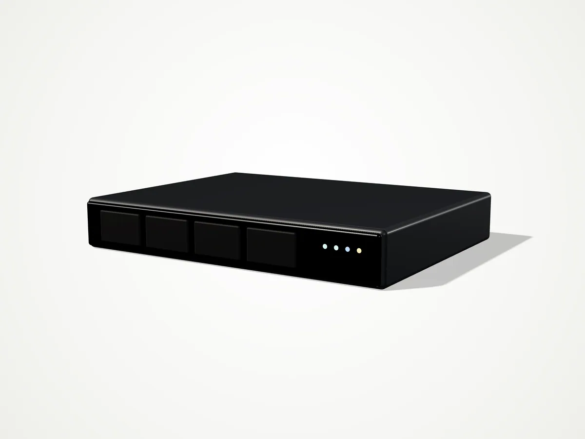 VR-16C-2H 16-channel PoE VaultNVR, three-quarter view from the right