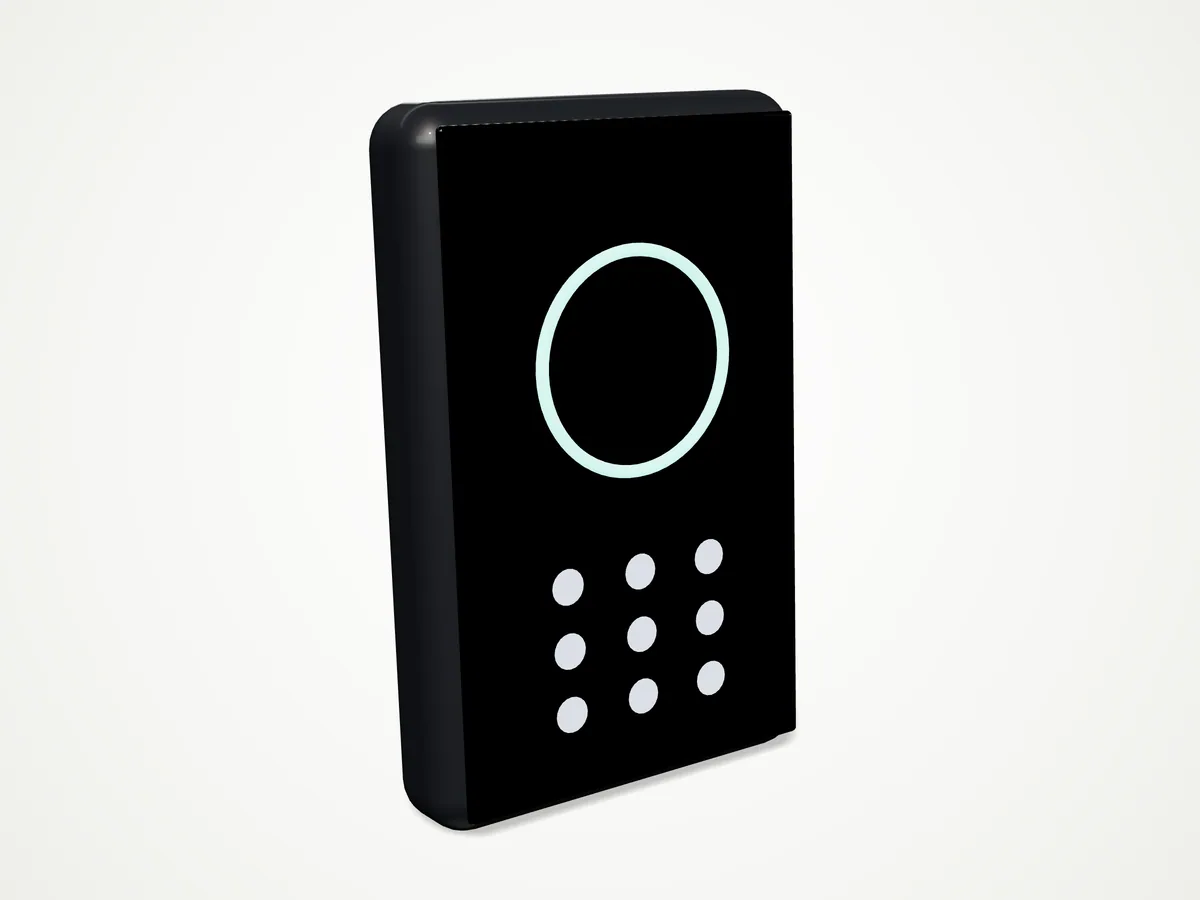 AC-RD-Q Card & QR reader, three-quarter front view